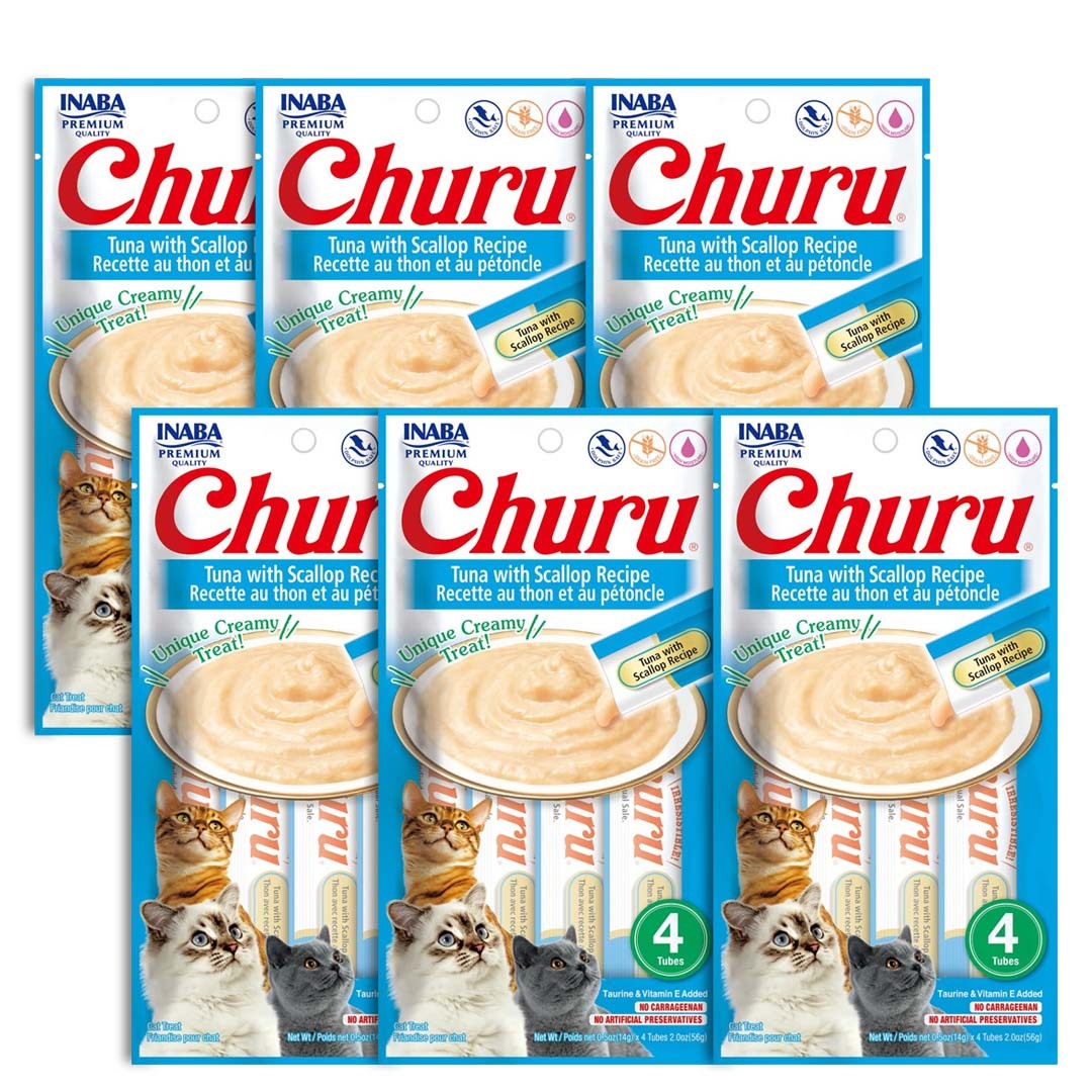 CHURU TUNA WITH SCALLOP CAJA C/6 BOLSAS C/4 TUBOS — INABA · SKU 129-11-007406