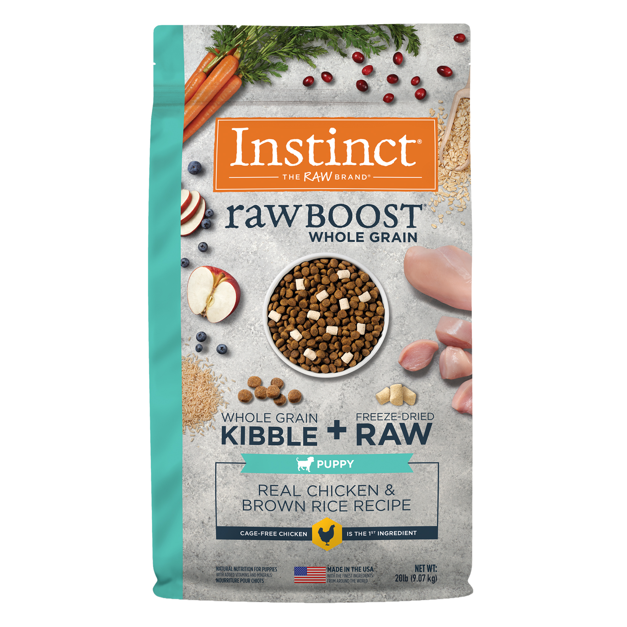 Instinct Raw Boost de Pollo con Granos y Arroz Integral para Cachorros 9.07 kg · SKU 120-11-653035