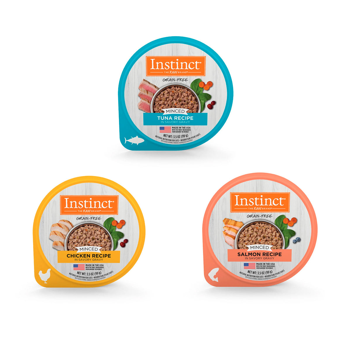 Alimento Instinct Original Minced Cups Mix de sabores 12 Pack para Gato